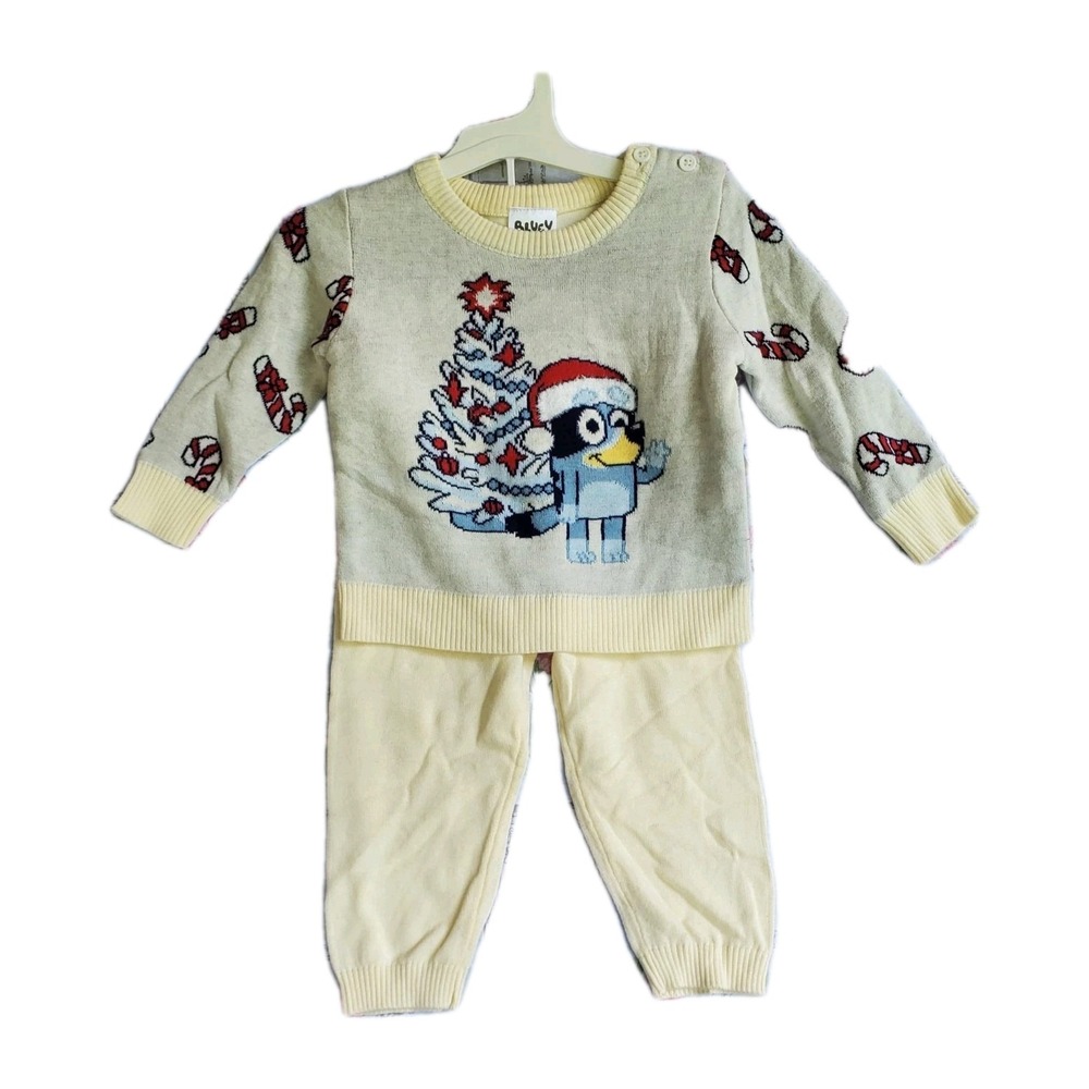 Bluey Christmas‎ 2pc Sweater & Pant Set Holiday Outfit 12M NWT